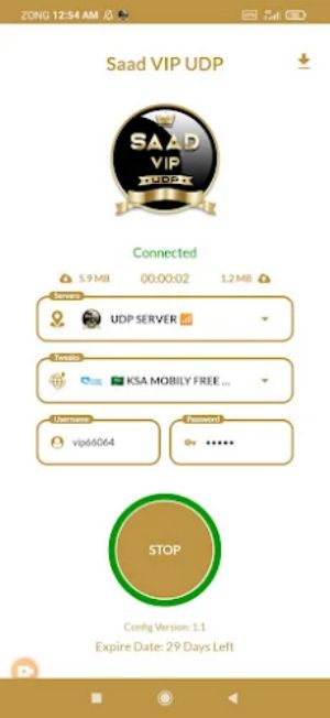 SAAD VIP UDP - Fast, Safe VPN Capture d'écran 1