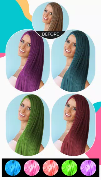 Hair Color Changer Editor Captura de tela 1