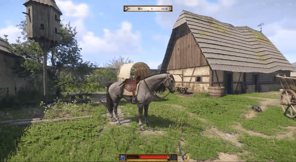 Kingdome Come Deliverance 2 ม้าสีเทาสวมอานม้า
