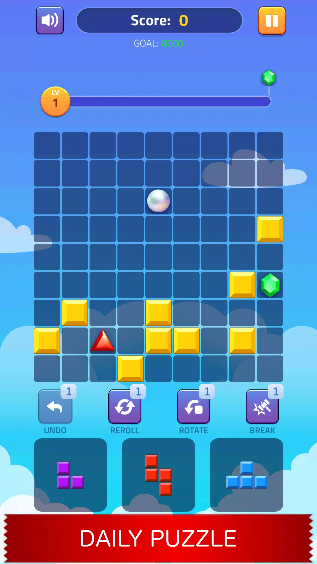 Block Puzzle - Gems Adventure Schermafbeelding 3