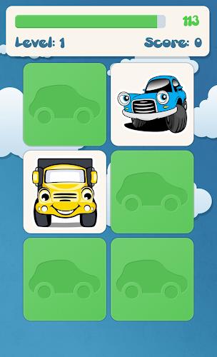 Cars memory game for kids Ekran Görüntüsü 1