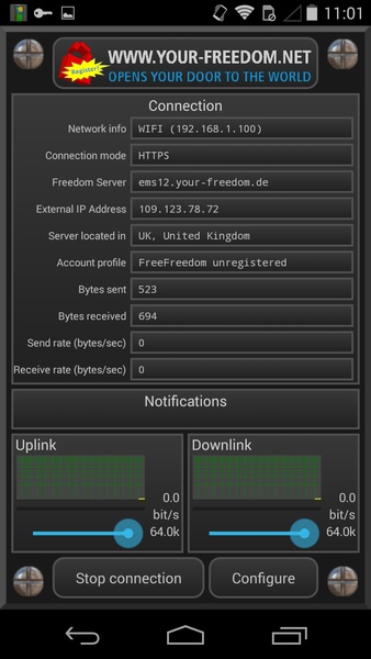 Your Freedom VPN Client Screenshot 3