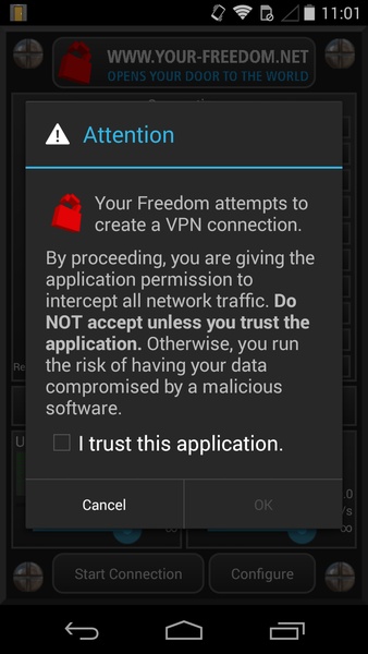 Your Freedom VPN Client Screenshot 0