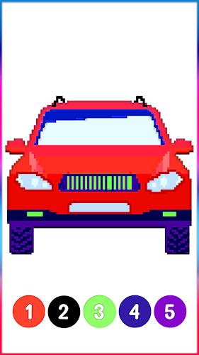 Cars Pixel Art Color by Number Zrzut ekranu 3