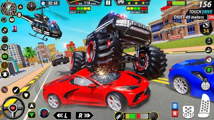 Police Monster Truck Car Games Captura de tela 1