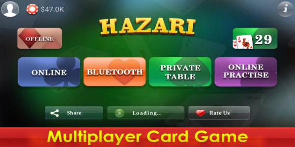 Hazari -1000 points card game Screenshot 1