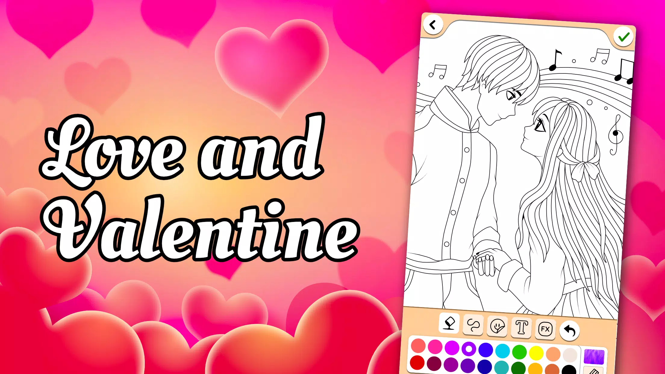 Schermata Valentines love coloring book 0