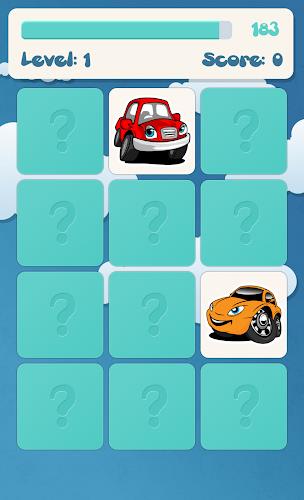 Cars memory game for kids 스크린샷 2