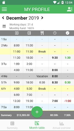 Working Timer - Timesheet Screenshot 1