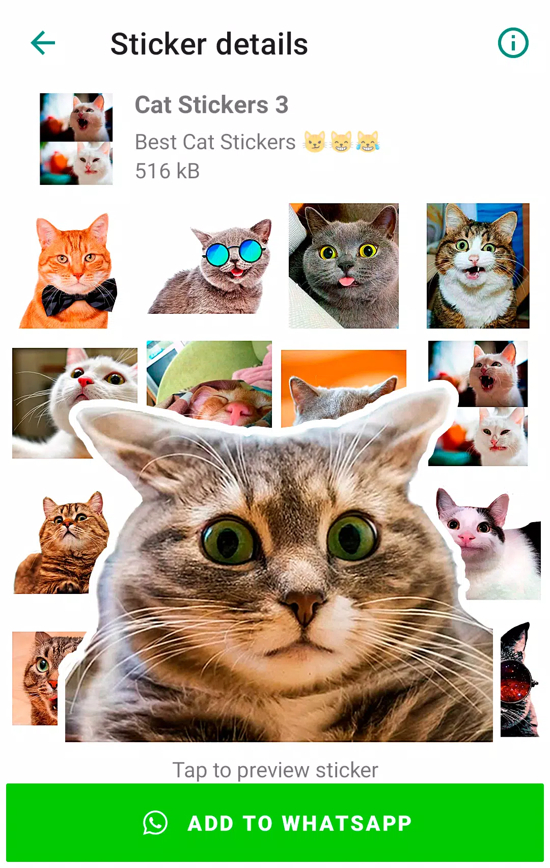 Cute Cat Stickers for WhatsApp Screenshot 2