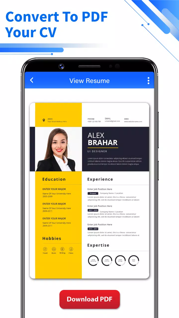 Resume Builder - PDF CV Maker Ekran Görüntüsü 1