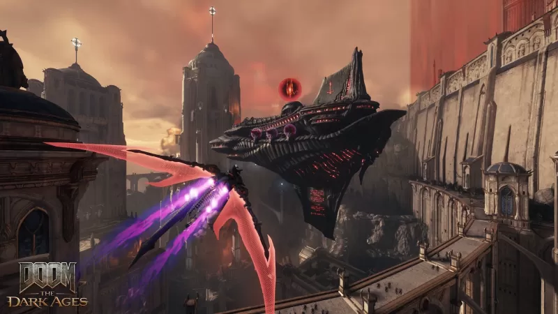 A dragon assault on Hell's battle barge. | Image credit: id Software / Bethesda