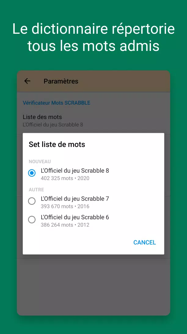 Verificateur Mots SCRABBLE 스크린샷 2