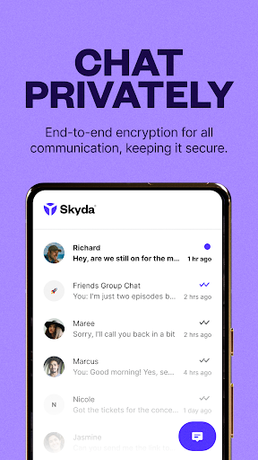 Skyda - Chats & VPN Tangkapan skrin 0