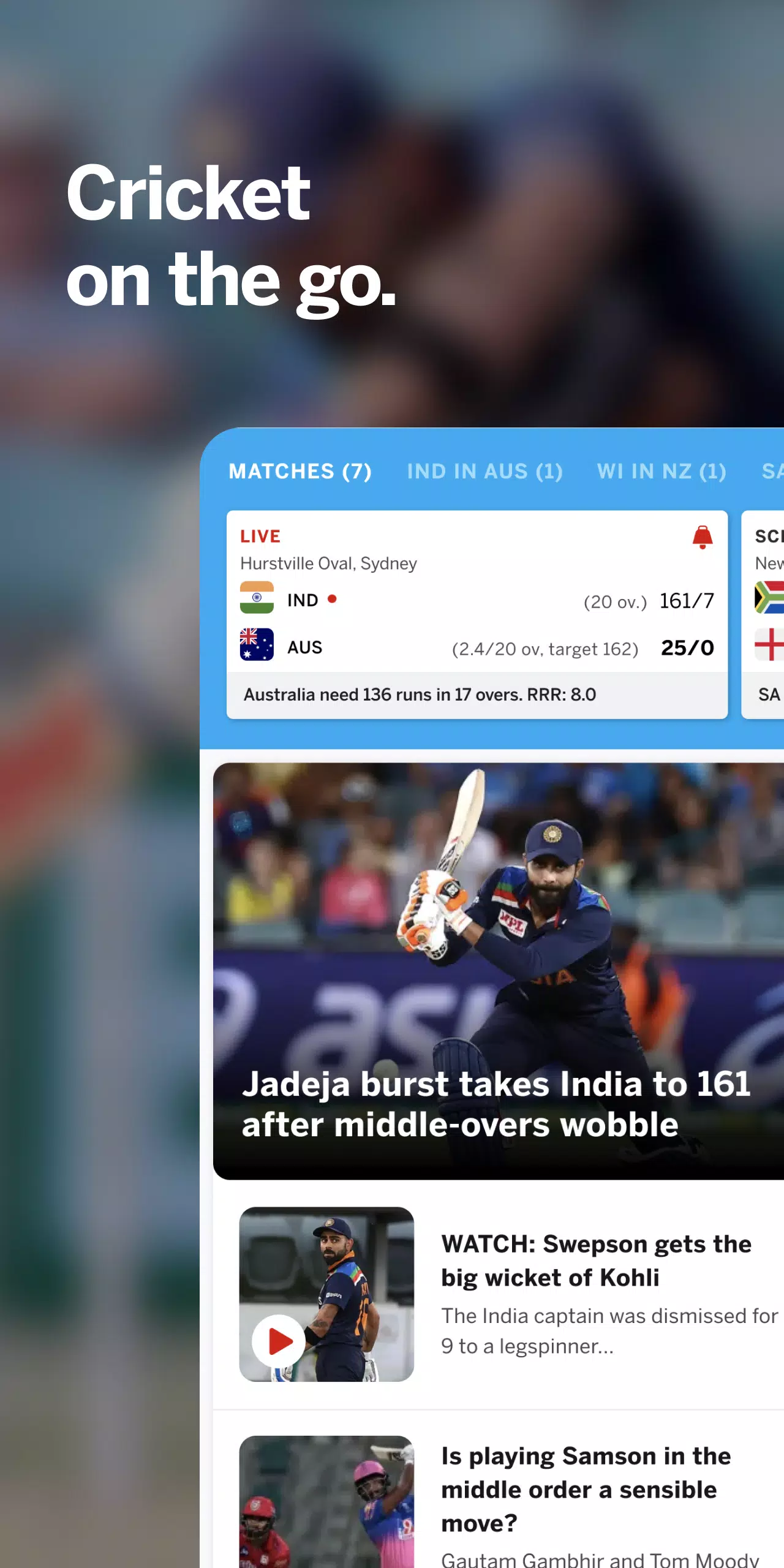 ESPNcricinfo - Live Cricket Скриншот 0