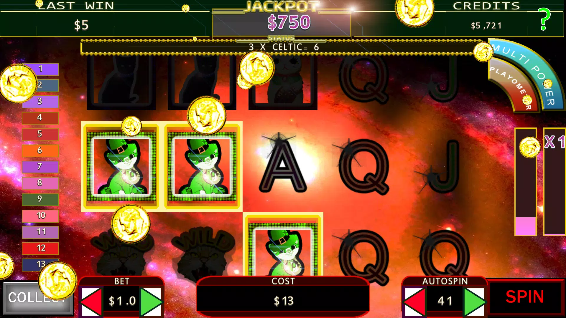 Lucky Beckoning Kitty Fruit Machine Schermafbeelding 2