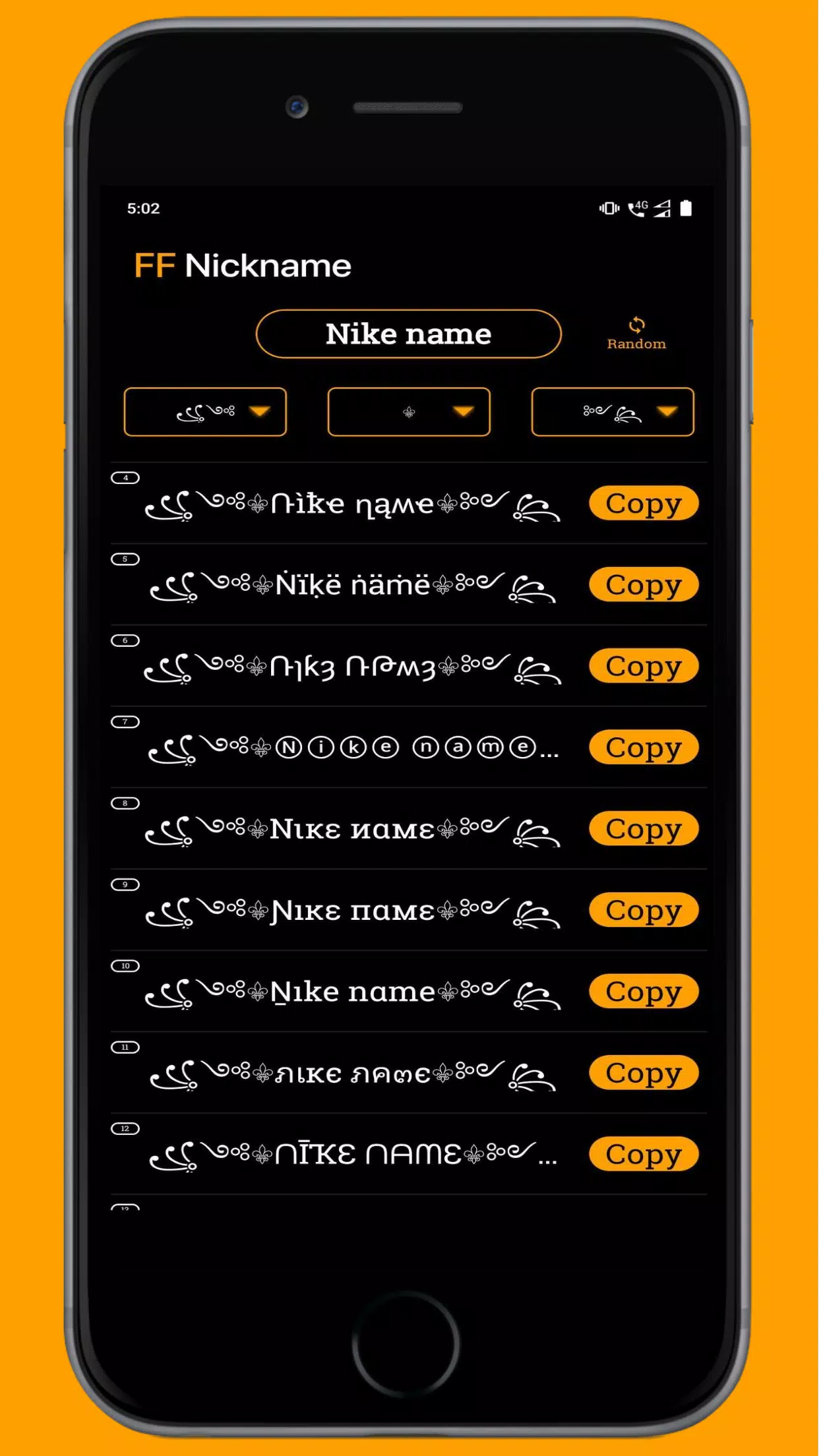 FF Name Creator - Nickname Generator For Games Capture d'écran 3