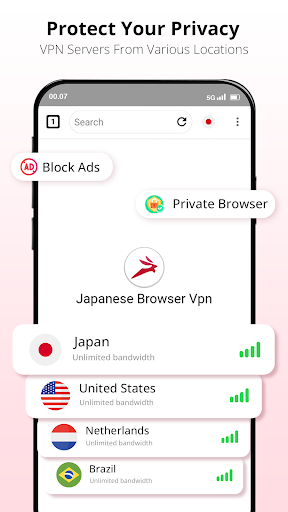 Japanese Browser Vpn: Private應用截圖第2張