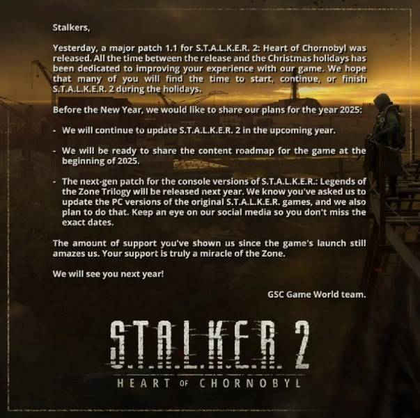 STALKER 2 creators shared their plans for the 2025