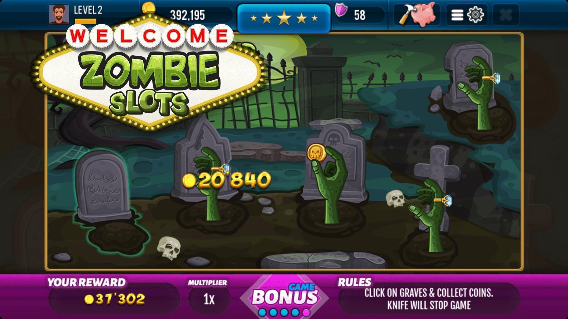 Zombie Casino Slot Machine Screenshot 2