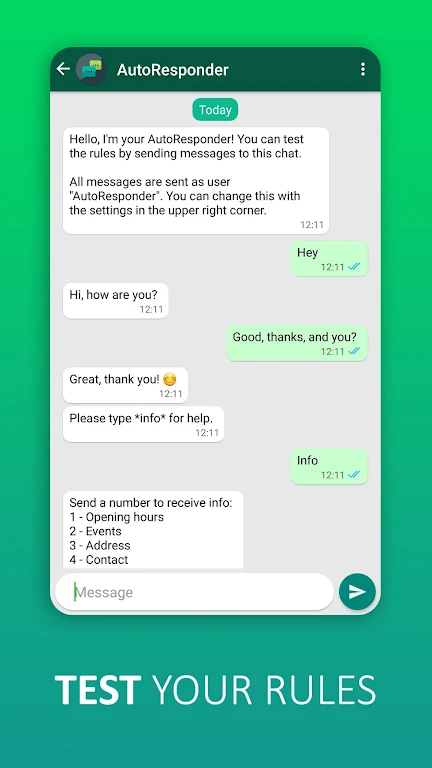 AutoResponder for WhatsApp Mod ဖန်သားပြင်ဓာတ်ပုံ 1