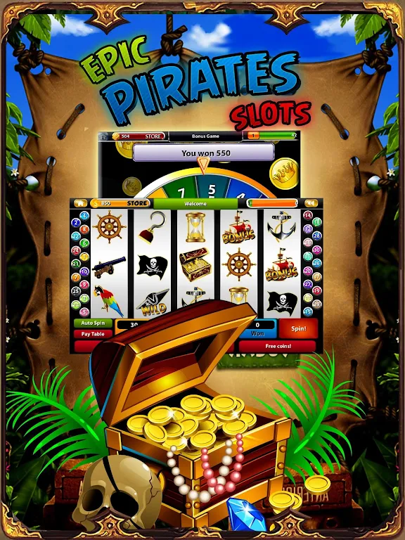 Pirate Treasure Mega Slots ภาพหน้าจอ 1