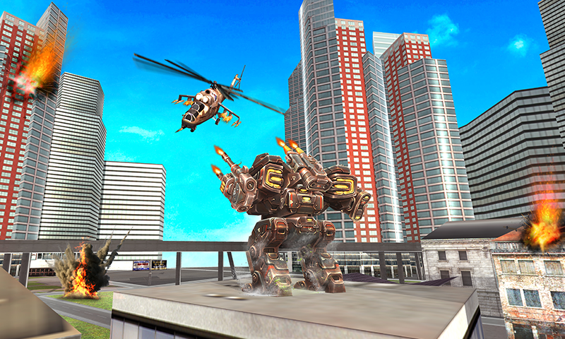 Gunship Helicopter Robot Game Screenshot 1