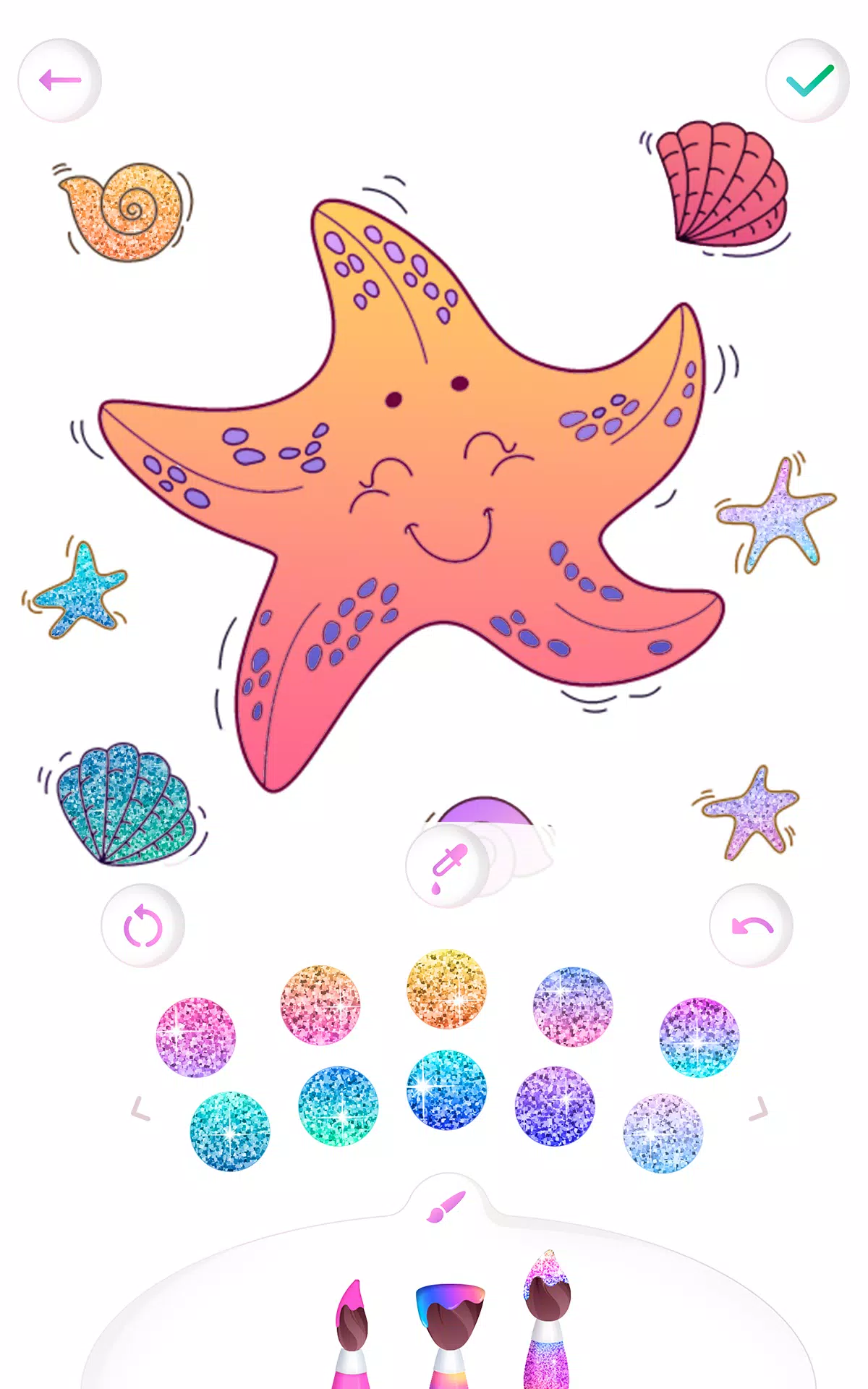 Mermaid coloring book gradient Screenshot 2