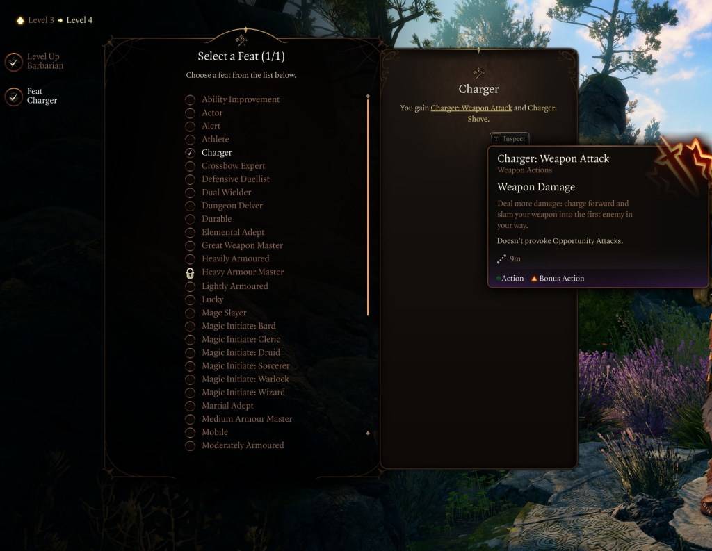 Een afbeelding met de lader -prestatie in Baldur's Gate 3 (BG3), als onderdeel van een artikel over de beste prestaties om te selecteren voor de klasse.