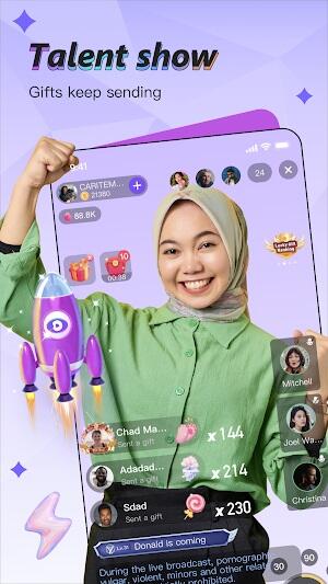 Papaya Live-Live Stream，Show Screenshot 1
