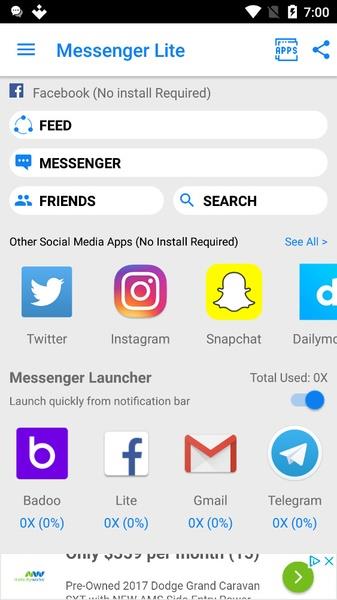 Messenger Pro Lite for Messages Screenshot 0