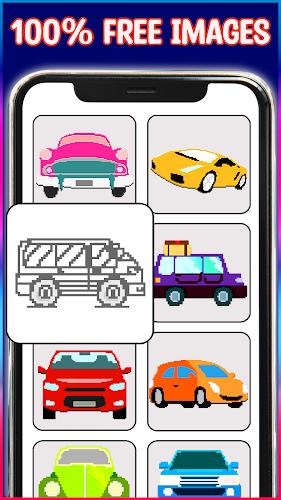 Cars Pixel Art Color by Number Zrzut ekranu 0