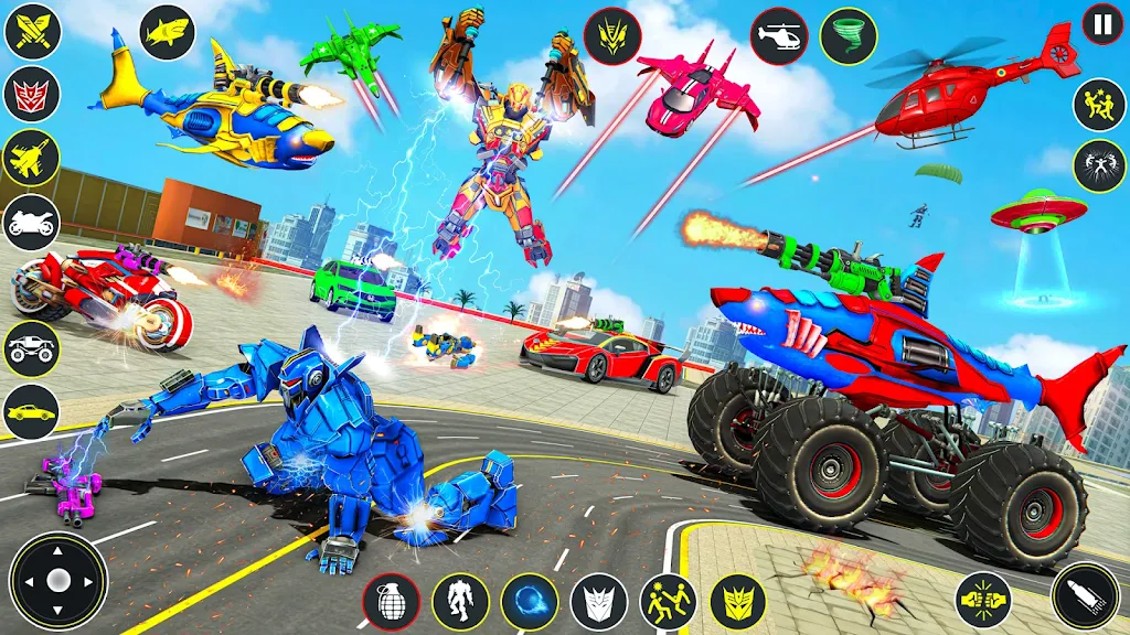 Monster Truck Robot Shark Game スクリーンショット 1