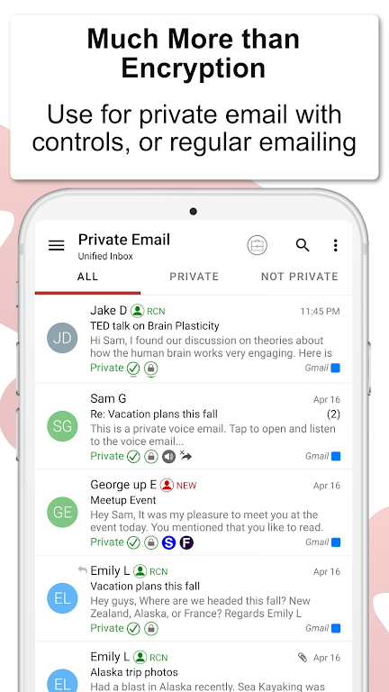 EPRIVO Encrypted Email & Chat Captura de pantalla 1