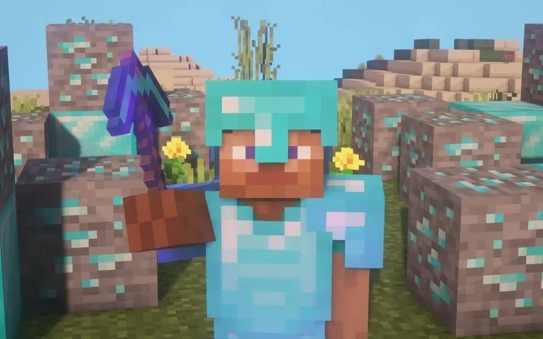 Postać Minecraft z Pickaxe