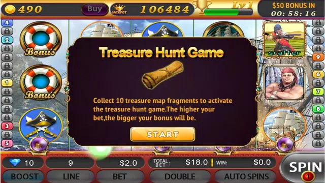 Pirate Slots - FreeSlots Game Schermafbeelding 1