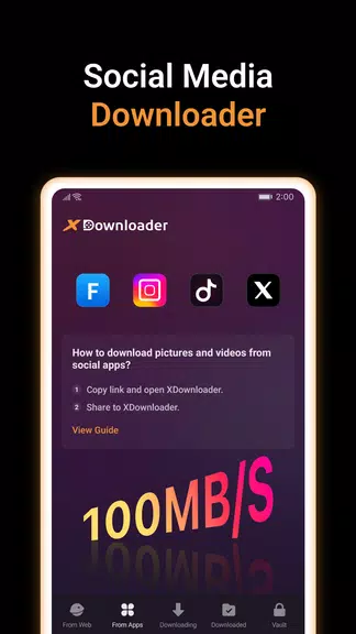 X Video Downloader & Player स्क्रीनशॉट 1