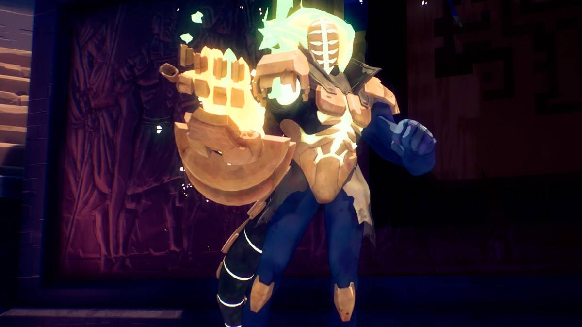 A screenshot showing an armored character in Hyper Light Breaker.