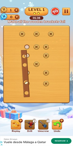 Wood Nuts Game: Unscrew Puzzle Capture d'écran 1