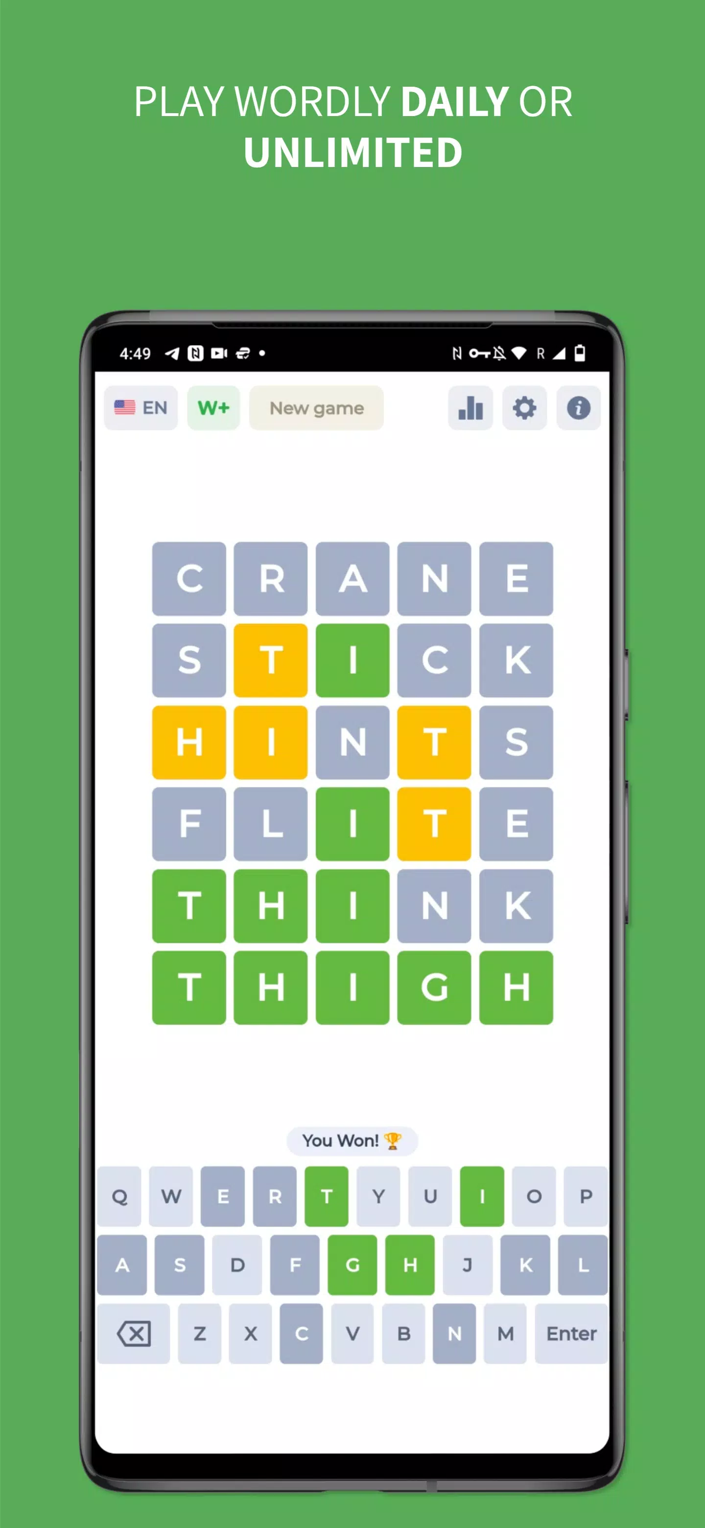 Wordy - Word Puzzle Game スクリーンショット 0