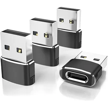 USB Adapter Deal - 4-Pack USB Type-A to Type-C Connectors