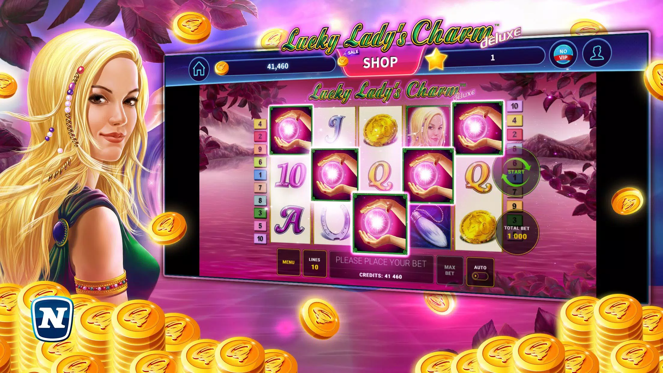 Lucky Lady's Charm Deluxe Slot Captura de tela 0