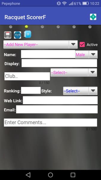 Racquet Game Scorer Screenshot 2