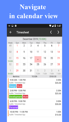 Timesheet - Work Hours Tracker应用截图第1张