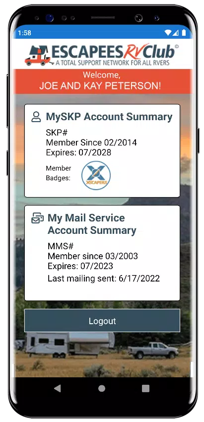 Escapees RV Club Mobile App Screenshot 0