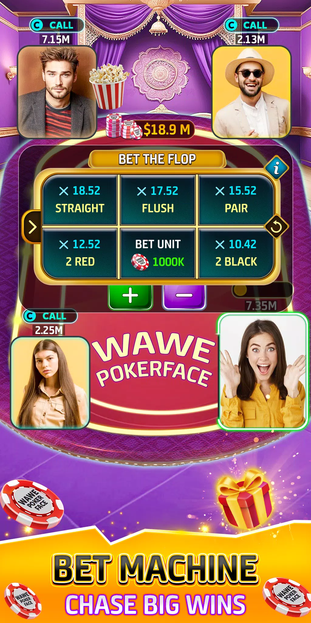 Wawe Poker Face - Holdem Poker স্ক্রিনশট 1