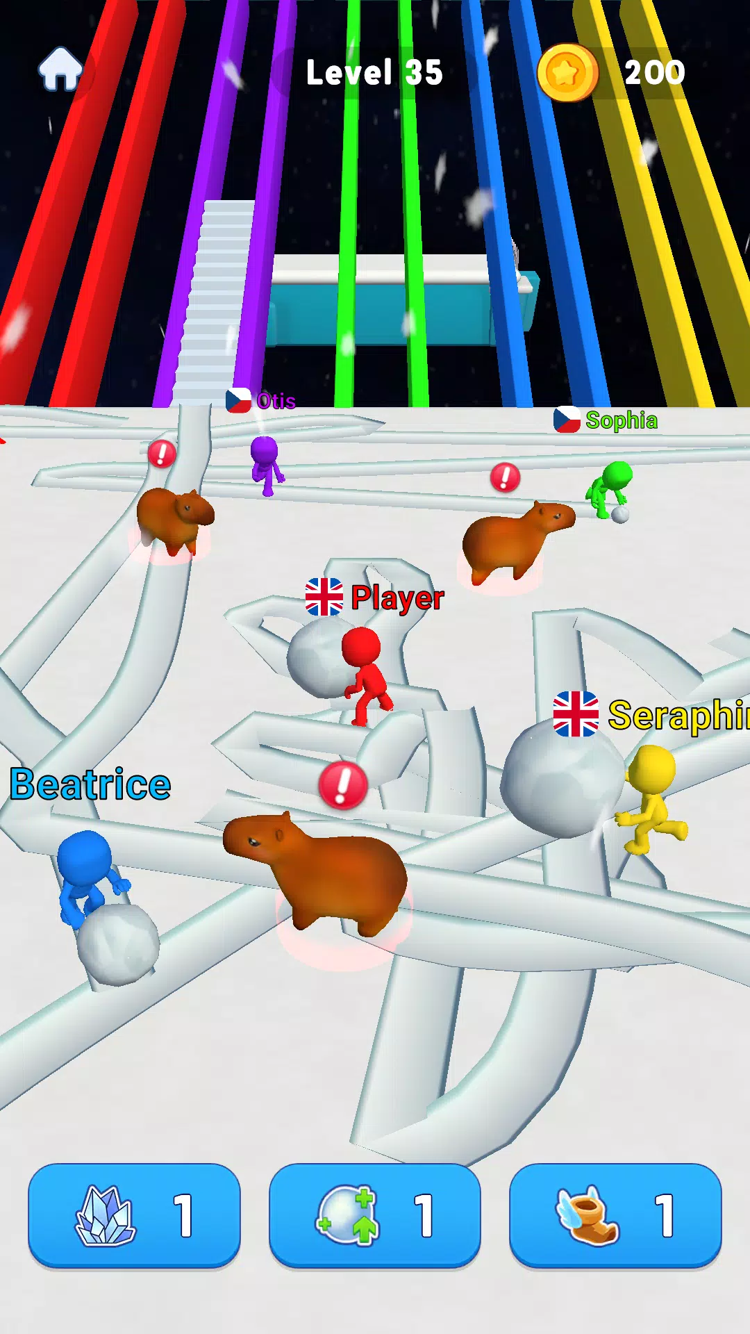 Snowball Race 3D: Ice Bridge ภาพหน้าจอ 2