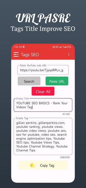 Tags SEO - Video Finder Tangkapan skrin 2