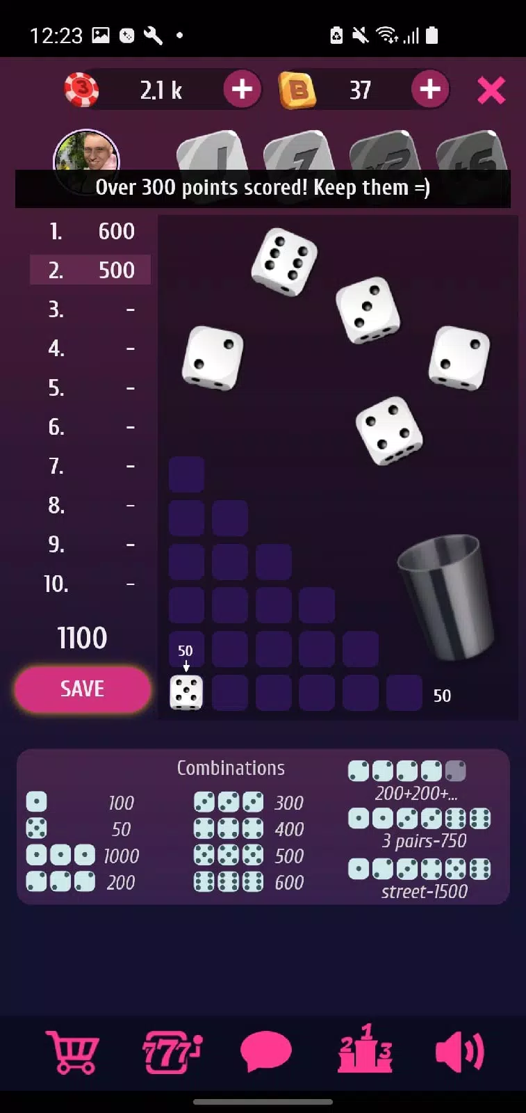 Farkle Pro - 10000 dice game スクリーンショット 1