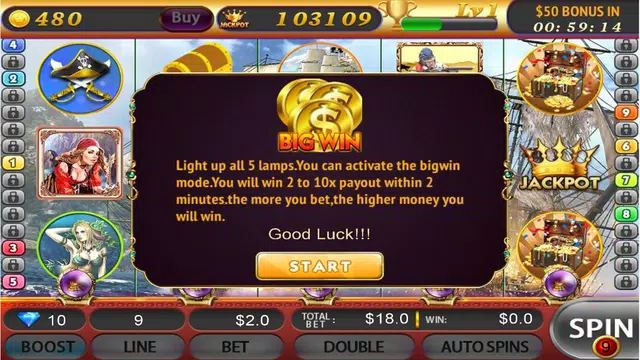 Pirate Slots - FreeSlots Game Schermafbeelding 3